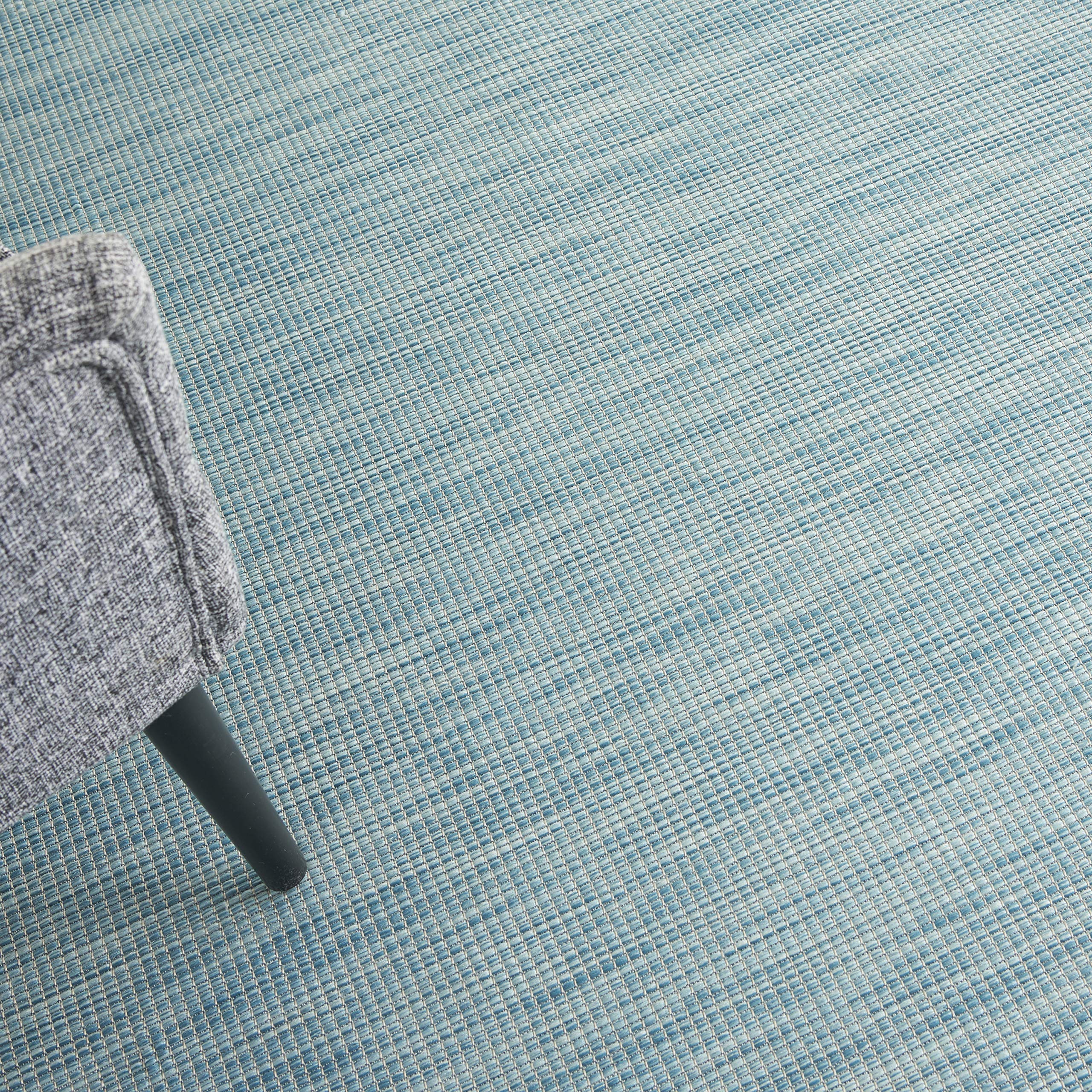 Nourison Positano Indoor/Outdoor Aqua 4' X 6' Area Rug, Easy Cleaning, Non Shedding, Bed Room, Living Room, Dining Room, Backyard, Deck, Patio (4X6)
