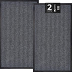Sierra Concepts 2-Pack Front Door Mat - Large 36 X 24 Welcome Indoor Outdoor Entryway Mats For Shoe Scraper, Ideal For Inside Outside High Traffic Area, Gray