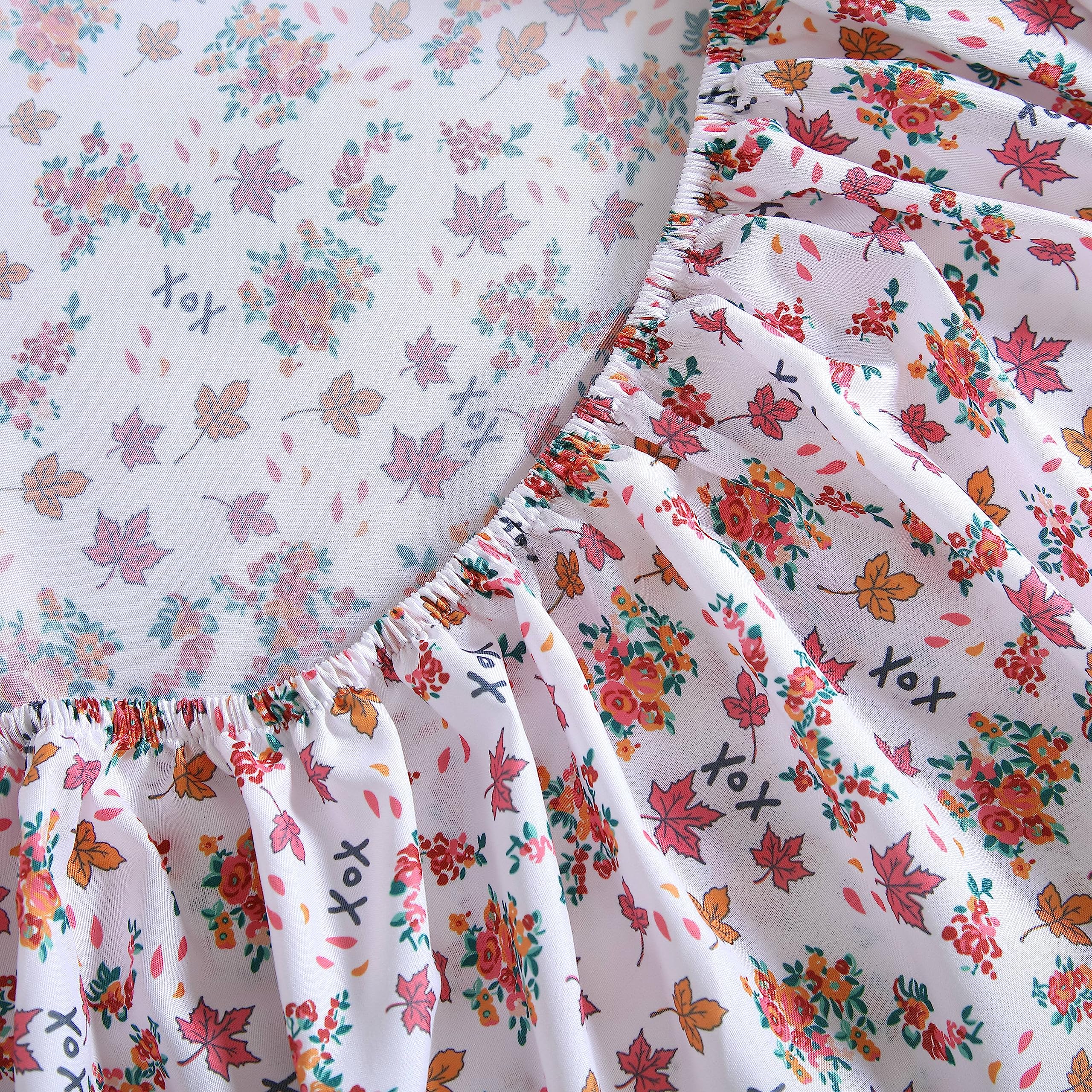 Betsey Johnson - Twin Bed Sheets, Soft & Lightweight Bedding, Fade & Wrinkle Resistant (Fall Foliage Pink, Twin)