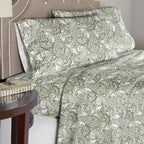 Pointehaven 100% Cotton Percale Sheets - Printed Bed Sheet & Pillowcase Sets - Soft Cotton Bed Sheets Set - Fits Mattress 18 Inc