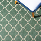 Safavieh Courtyard Collection 9' X 12' Dark Green/Beige Cy6918 Trellis Indoor/ Outdoor Waterproof Easy Cleaning Patio Backyard Mudroom Area Rug