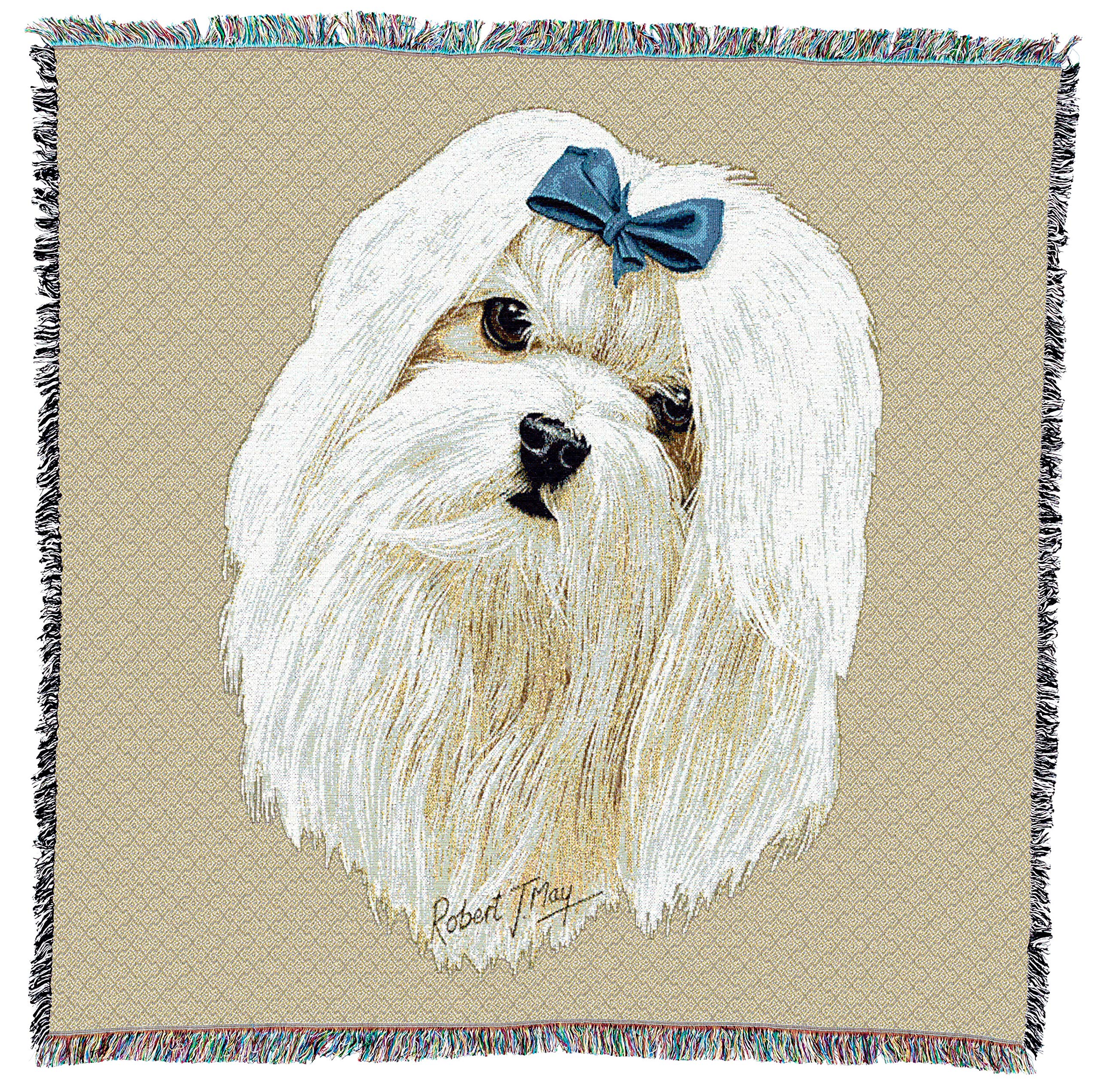 Pure Country Weavers Japanese Chin Lap Square Blanket By Robert May - Toy Group - Gift For Dog Lovers - Tapestry Throw Woven Fro