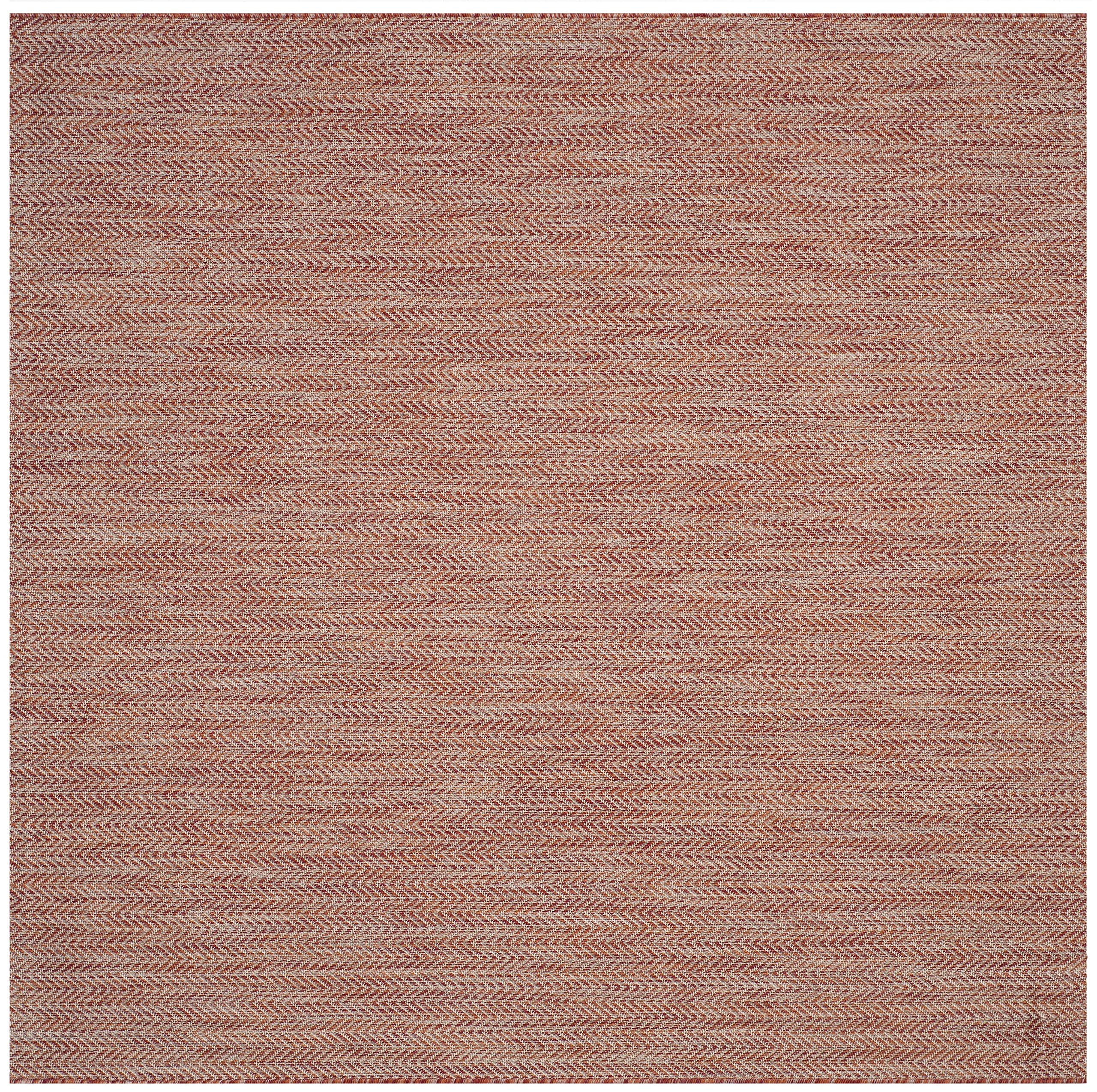 Safavieh Courtyard Collection Area Rug - 4' Square, Red & Beige, Non-Shedding & Easy Care, Indoor/Outdoor & Washable-Ideal For P