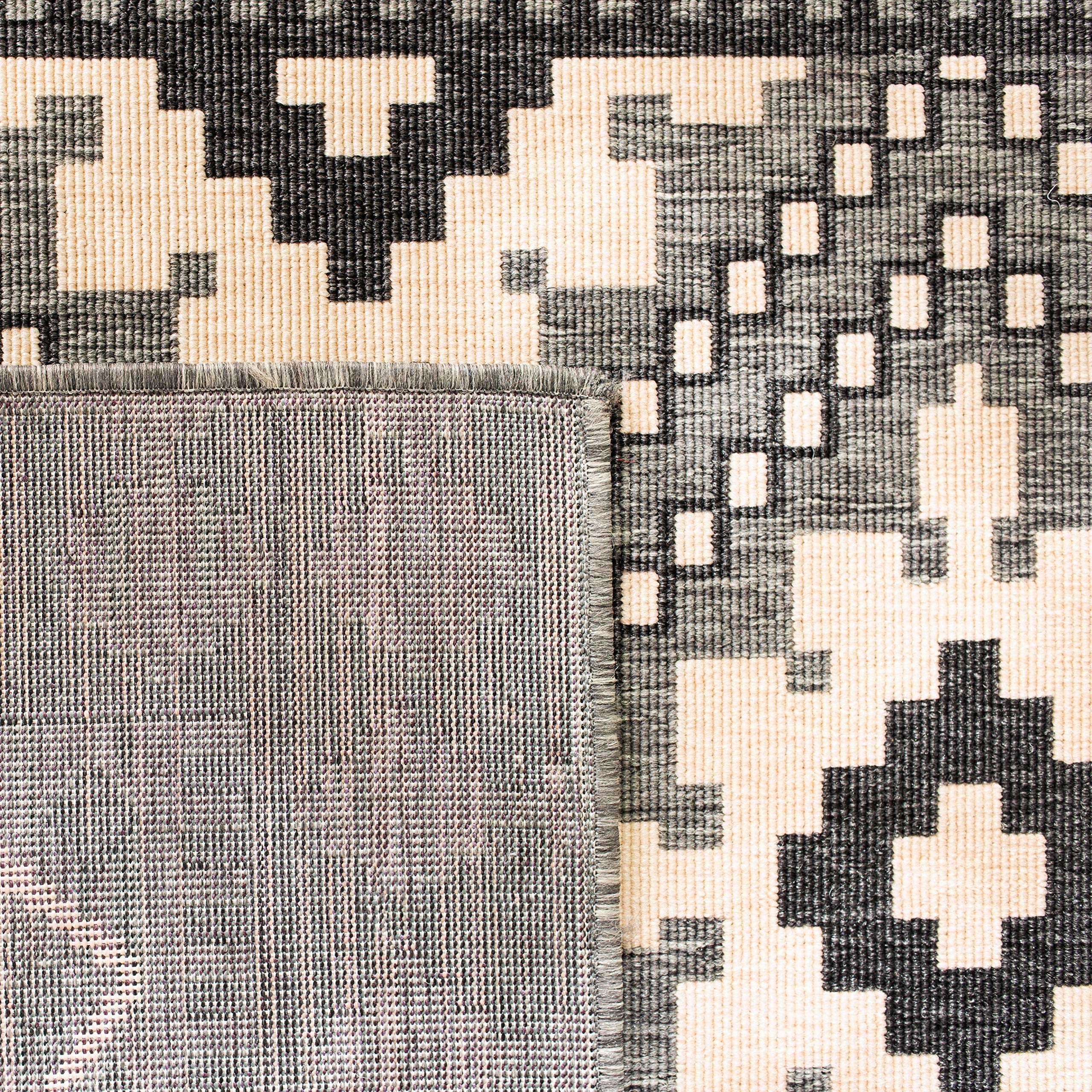 Safavieh Veranda Collection 2'3' X 10' Ivory/Charcoal Ver099 Boho Indoor/ Outdoor Non-Shedding Easy Scrubbing Patio Backyard Por