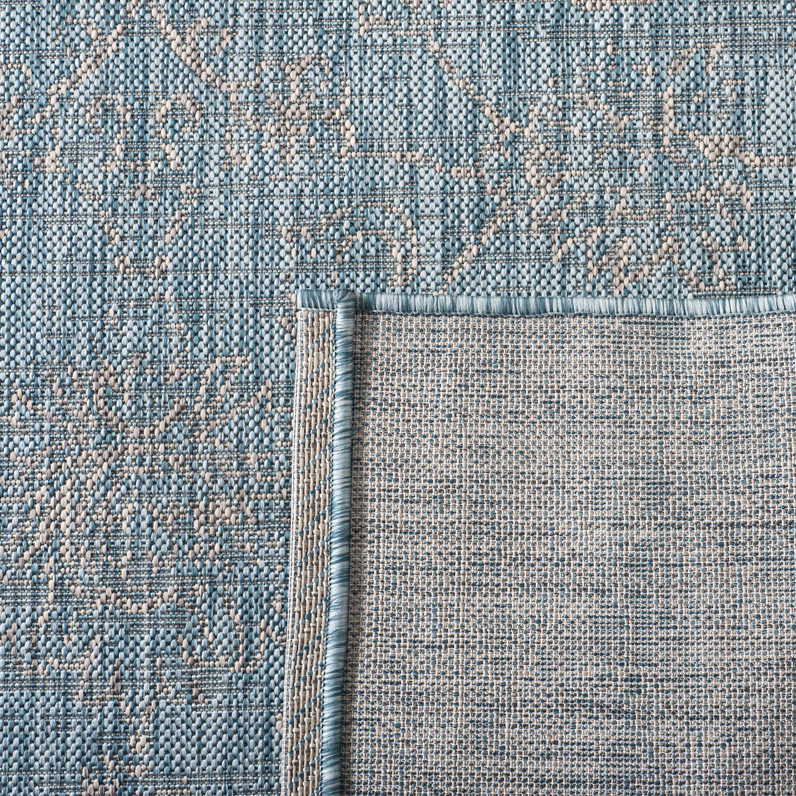 Safavieh Courtyard Collection Accent Rug - 2'3' X 5', Aqua & Grey, Non-Shedding & Easy Care, Indoor/Outdoor & Washable-Ideal For Patio, Backyard, Mudroom (Cy8680-37121)