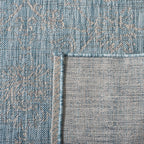 Safavieh Courtyard Collection Accent Rug - 2'3' X 5', Aqua & Grey, Non-Shedding & Easy Care, Indoor/Outdoor & Washable-Ideal For Patio, Backyard, Mudroom (Cy8680-37121)