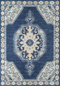 Momeni Anatolia Wool And Nylon Area Rug 33 Inch  X 5 Navy