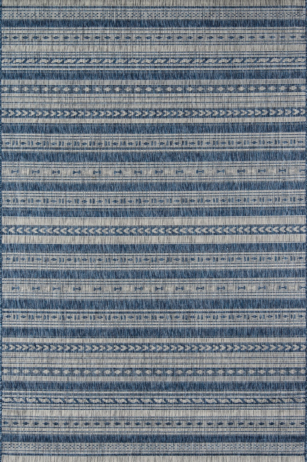 Novogratz By Momeni Villa Collection Tuscany Indoor Outdoor Blue Area Rug, 53 Inch  X 76 Inch  Sized Mat For Pool, Patio, Porch, Balcony
