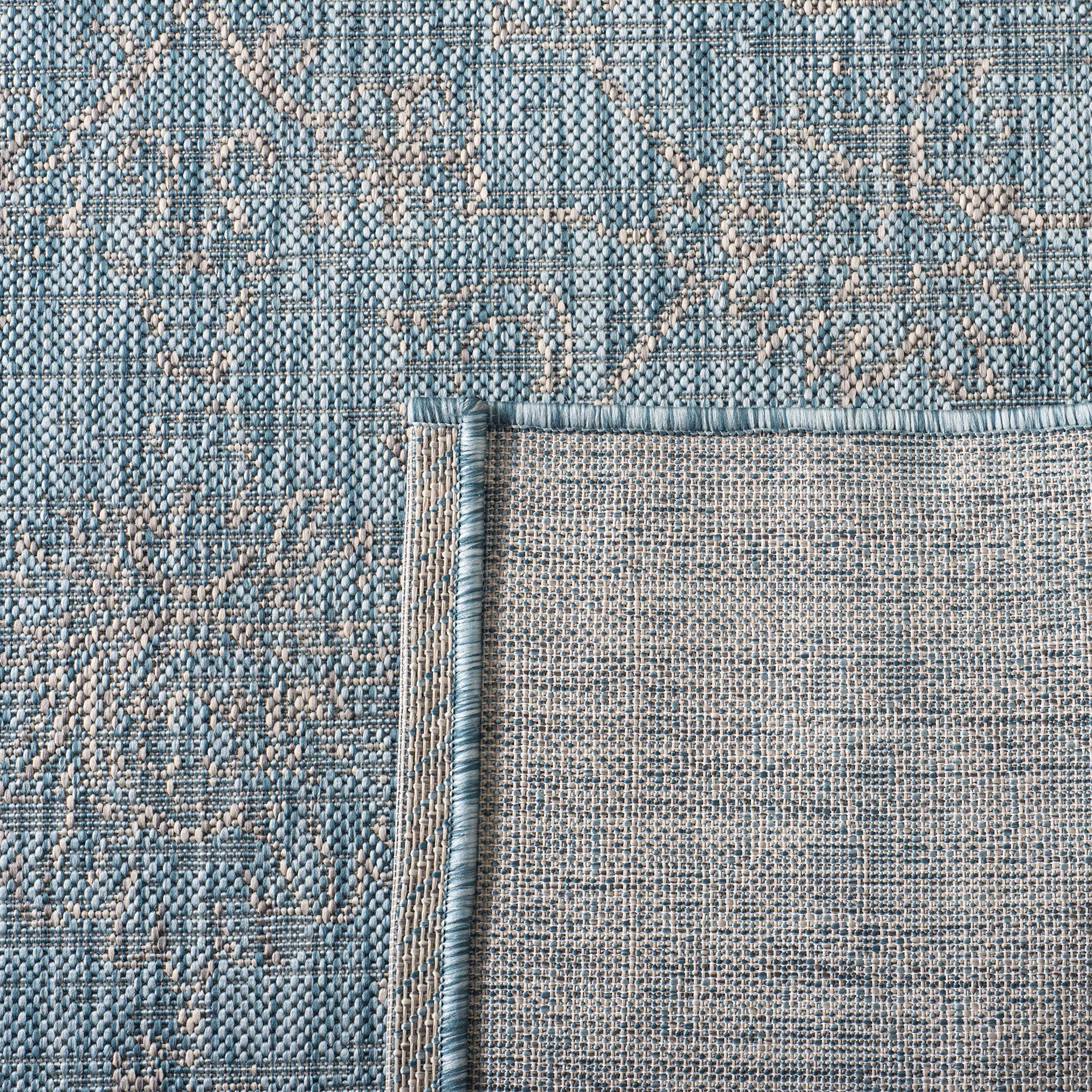 Safavieh Courtyard Collection 2'7' X 5' Aqua/Grey Cy8680 Indoor/ Outdoor Patio Backyard Mudroom Area Rug
