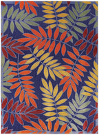Nourison Aloha Indoor/Outdoor Navy Multicolor 7'10' X 10'6' Area Rug, Easy Cleaning, Non Shedding, Bed Room, Living Room, Dining Room, Backyard, Deck, Patio (8X11)