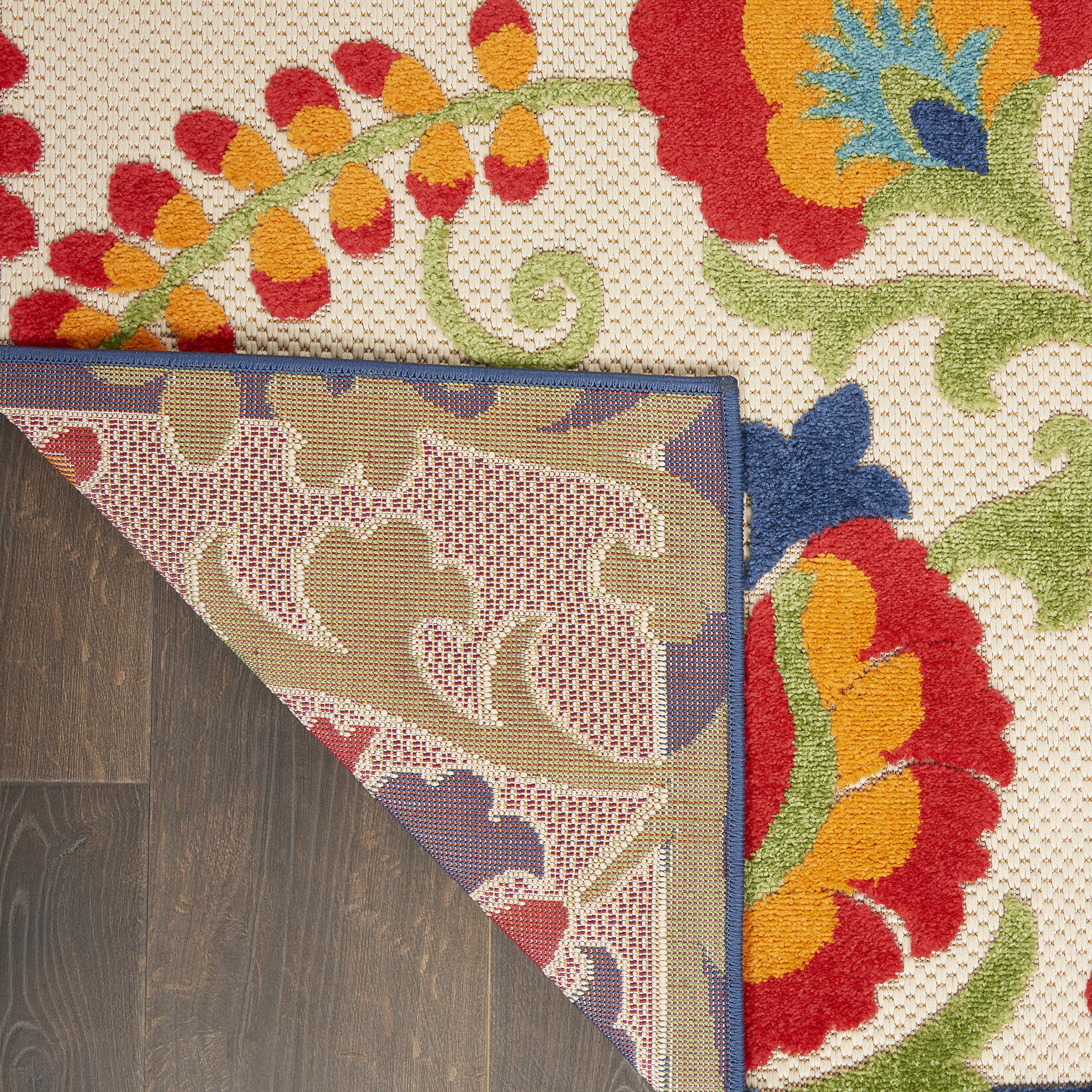 Nourison Aloha Indoor/Outdoor Multicolor 2' X 6' Area Rug, Easy Cleaning, Non Shedding, Bed Room, Living Room, Dining Room, Backyard, Deck, Patio (2X6)