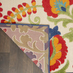 Nourison Aloha Indoor/Outdoor Multicolor 2'3' X 10' Area Rug, Easy Cleaning, Non Shedding, Bed Room, Living Room, Dining Room, Backyard, Deck, Patio (2X10)