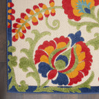Nourison Aloha Indoor/Outdoor Multicolor 2'3' X 12' Area Rug, Easy Cleaning, Non Shedding, Bed Room, Living Room, Dining Room, Backyard, Deck, Patio (2X12)