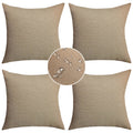 Demetex Outdoor Linen Pillow Covers 18X18 Waterproof Square Throw Pillow Covers Fall Farmhouse Pillow Cases For Balcony Porch Pa