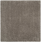 Safavieh Milan Shag Collection 3' Square Grey Sg180 Solid Non-Shedding Living Room Bedroom Dining Room Entryway Plush 2-Inch Thi