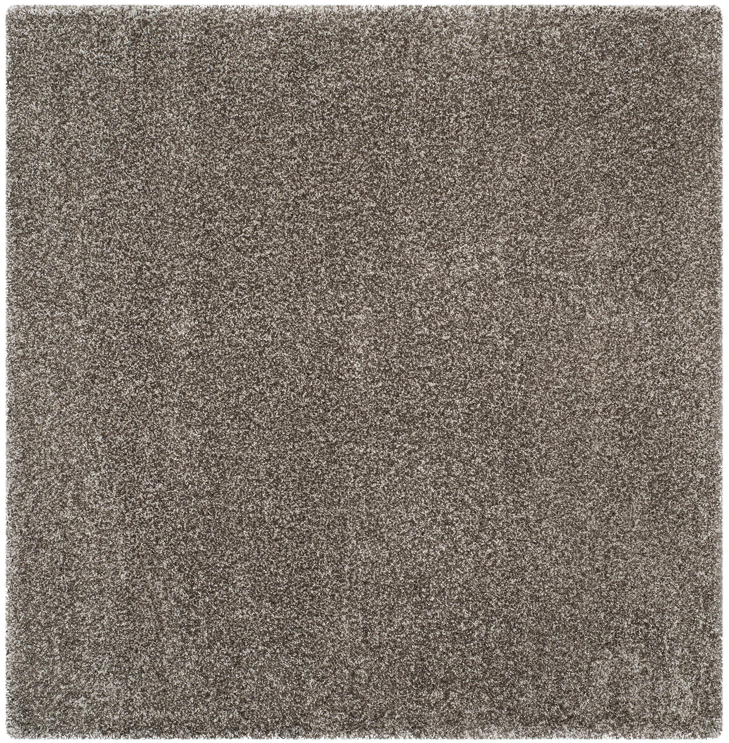 Safavieh Milan Shag Collection Area Rug - 11' Square, Grey, Solid Design, Non-Shedding & Easy Care, 2-Inch Thick Ideal For High