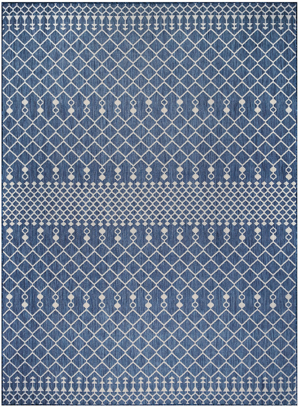 Nourison Positano Indoor/Outdoor Navy Blue 8' X 10' Area Rug, Easy Cleaning, Non Shedding, Bed Room, Living Room, Dining Room, Backyard, Deck, Patio (8X10)