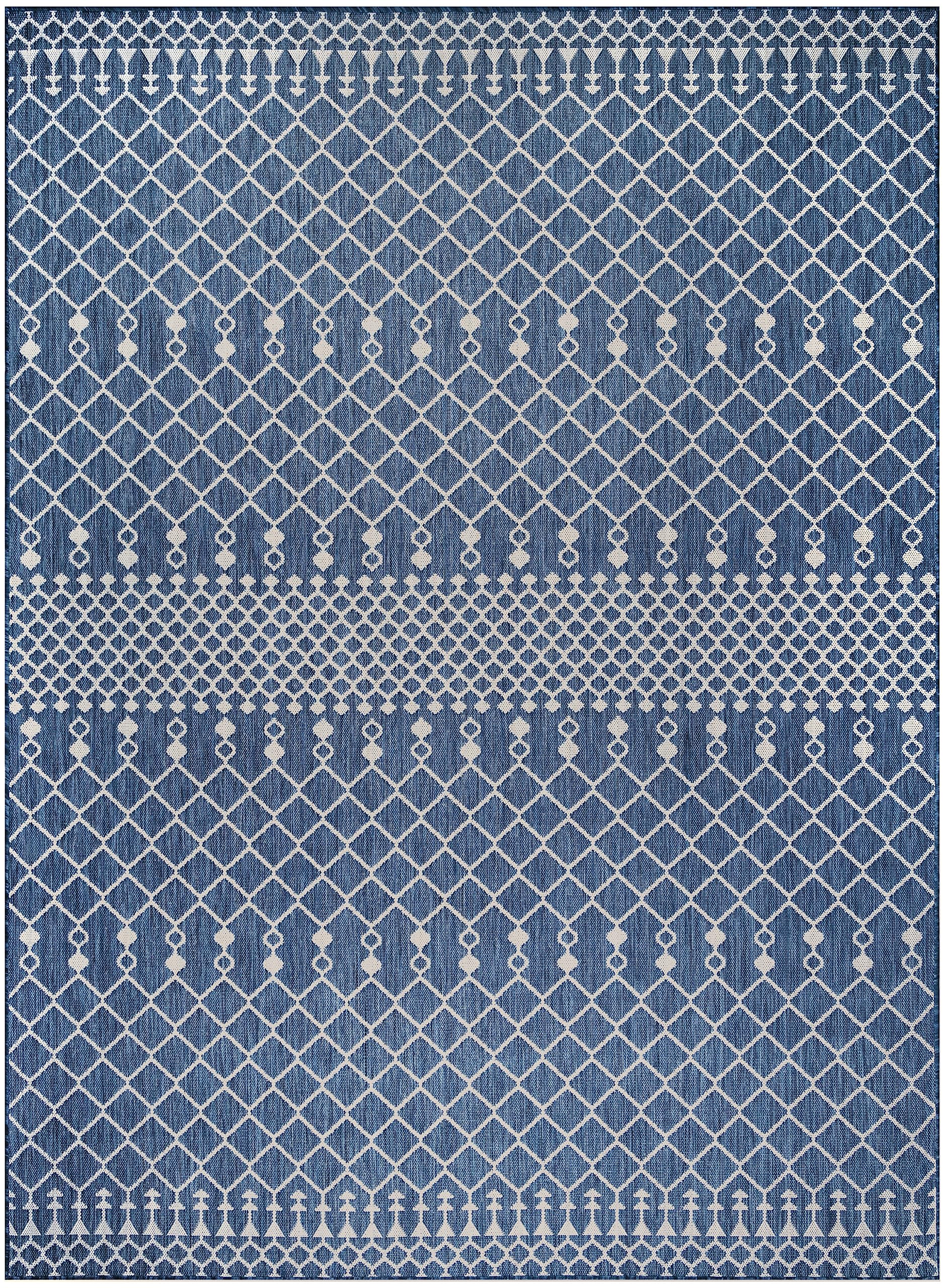 Nourison Positano Indoor/Outdoor Navy Blue 8' X 10' Area Rug, Easy Cleaning, Non Shedding, Bed Room, Living Room, Dining Room, Backyard, Deck, Patio (8X10)