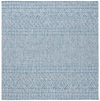 Safavieh Courtyard Collection 4' Square Grey/Blue Cy8235 Indoor/ Outside Waterproof Easy Cleansingpatio Backyard Mudroom Area Mat