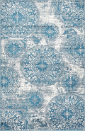 Unique Loom Sofia Collection Area Rug - Grand (5 1 x 8 Rectangle, Blue/ Ivory)