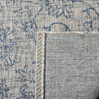 Safavieh Courtyard Collection Accent Rug - 2'3' X 5', Grey & Navy, Non-Shedding & Easy Care, Indoor/Outdoor & Washable-Ideal For Patio, Backyard, Mudroom (Cy8680-36812)