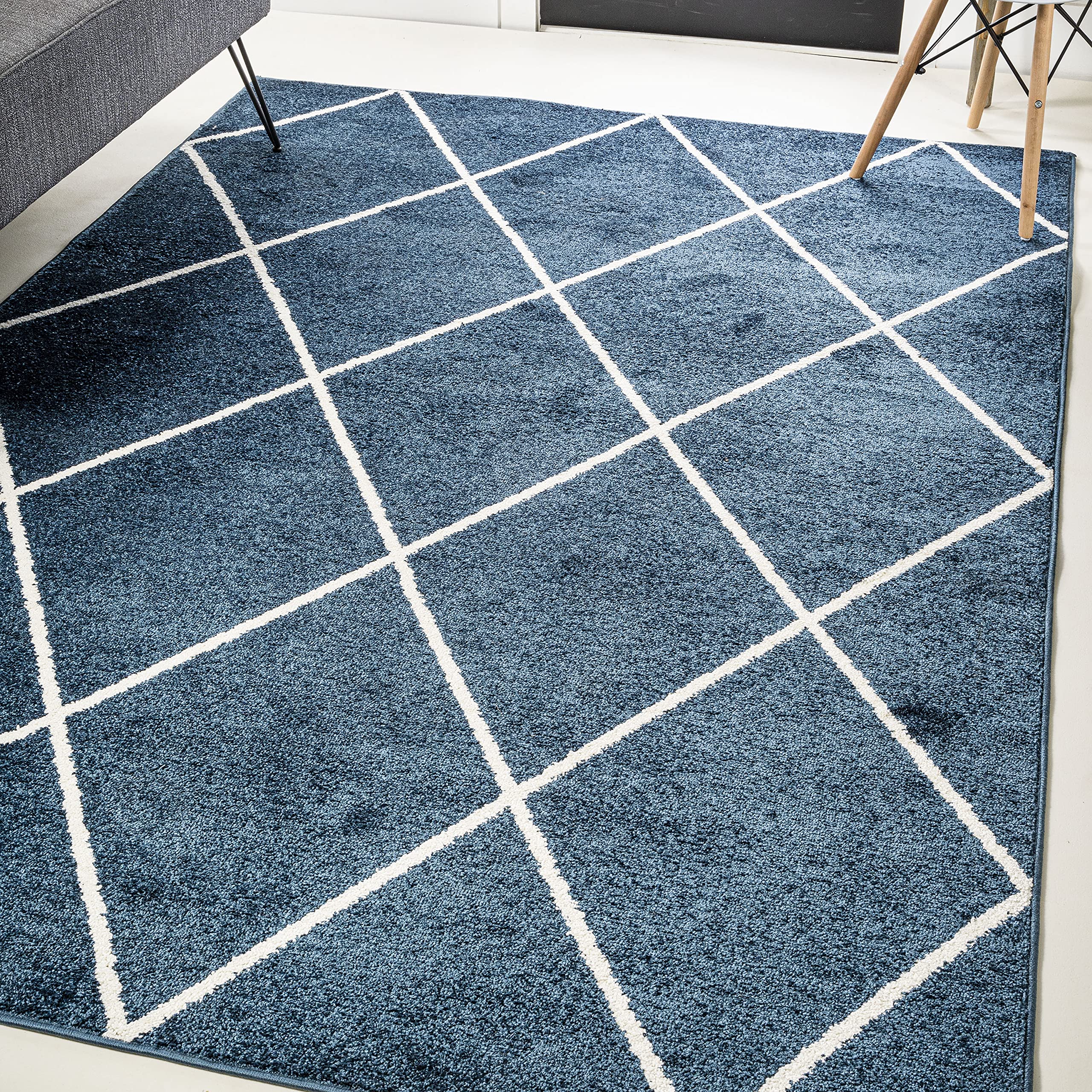 JONATHAN Y SEU102H-3 Cole Minimalist Diamond Trellis Indoor Area-Rug, Modern, Contemporary, Casual Easy-Cleaning,Bedroom,Kitchen