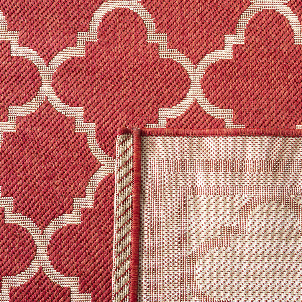 Safavieh Courtyard Collection 2'3' X 10' Red/Bone Cy6918 Trellis Indoor/ Outdoor Waterproof Easy Cleaning Patio Backyard Mudroo