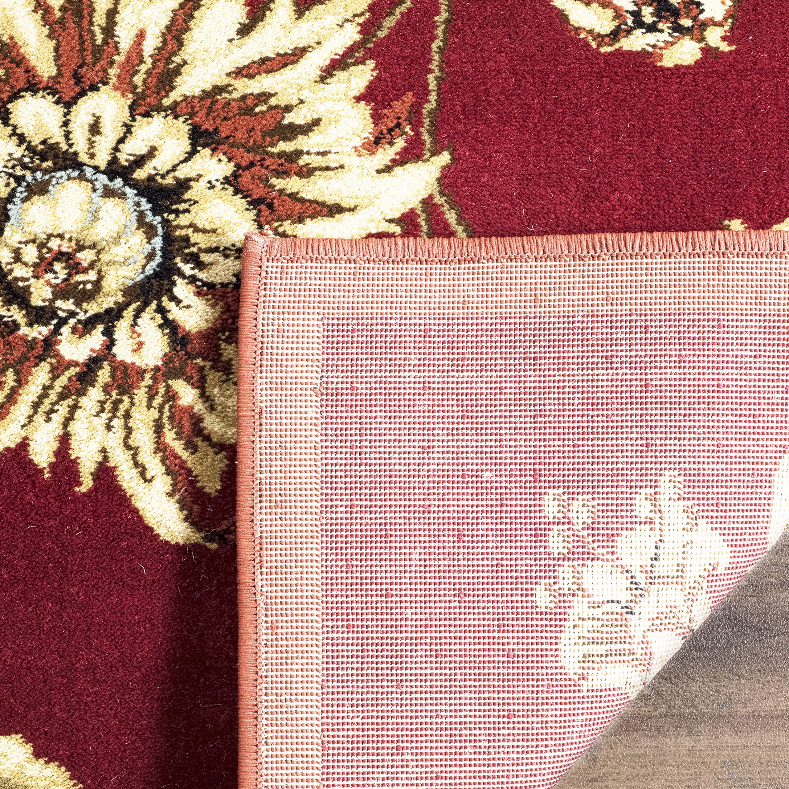 Safavieh Lyndhurst Collection Accent Rug - 3'3'' X 5'3'', Red & Multi, Traditional Floral Design, Non-Shedding & Easy Care, Idea