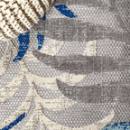Jonathan Y Amc100A-28 Tropics Palm Leaves Indoor Outdoor Area-Rug Bohemian Floral Easy-Cleaning High Traffic Bedroom Kitchen Backyard Patio Porch Non Shedding, 2 X 8, Gray/Blue