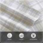 Wrangler- King Sheet Set, Silky & Lightweight Bedding Set, Yellowstone Inspired, Casual Home D?or (Dayton Valley Plaid Beige, King)