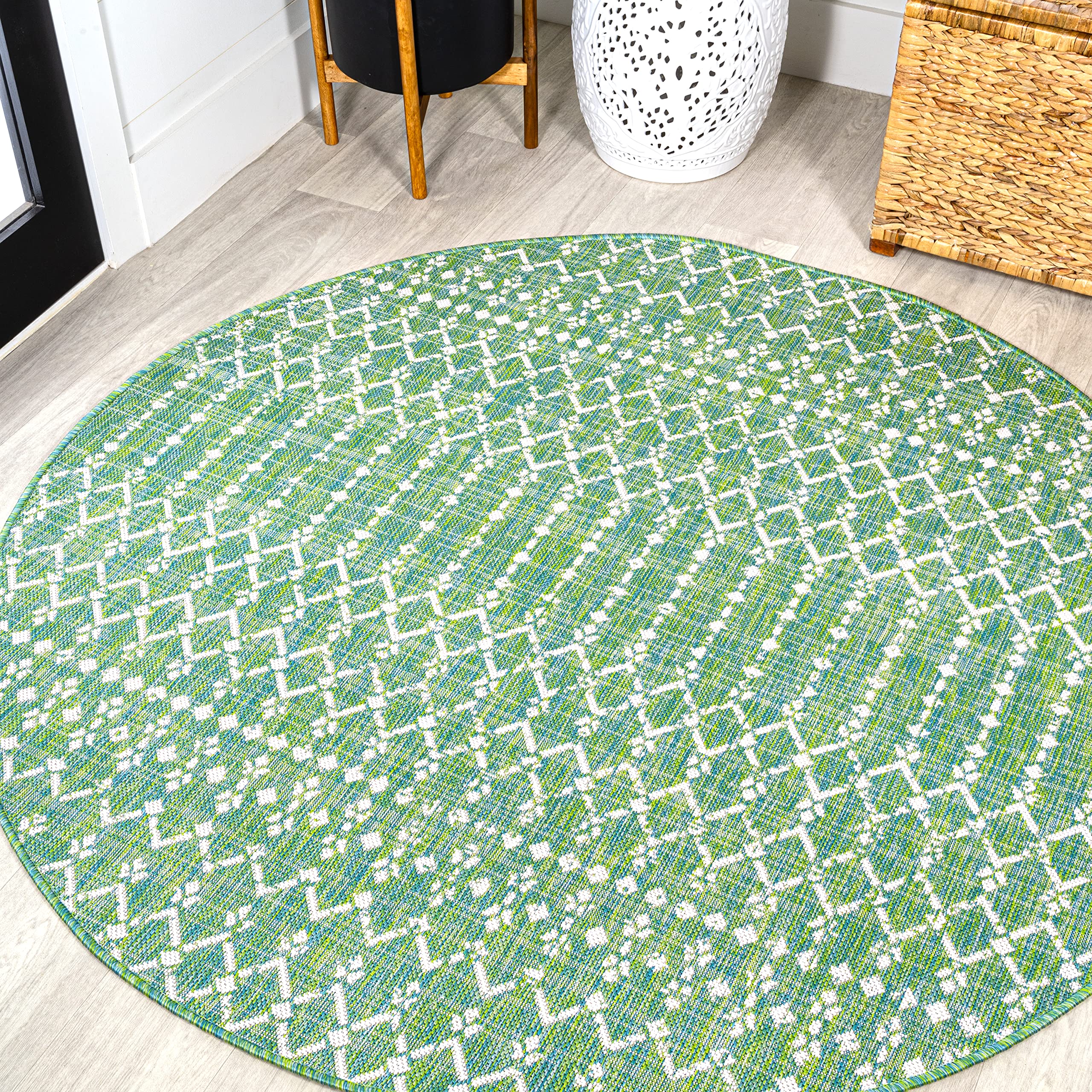 Jonathan Y Smb108L-5R Ourika Moroccan Geometric Textured Weave Indoor Outdoor Area-Rug, Coastal, Bohemian, Modern Easy-Cleaning,