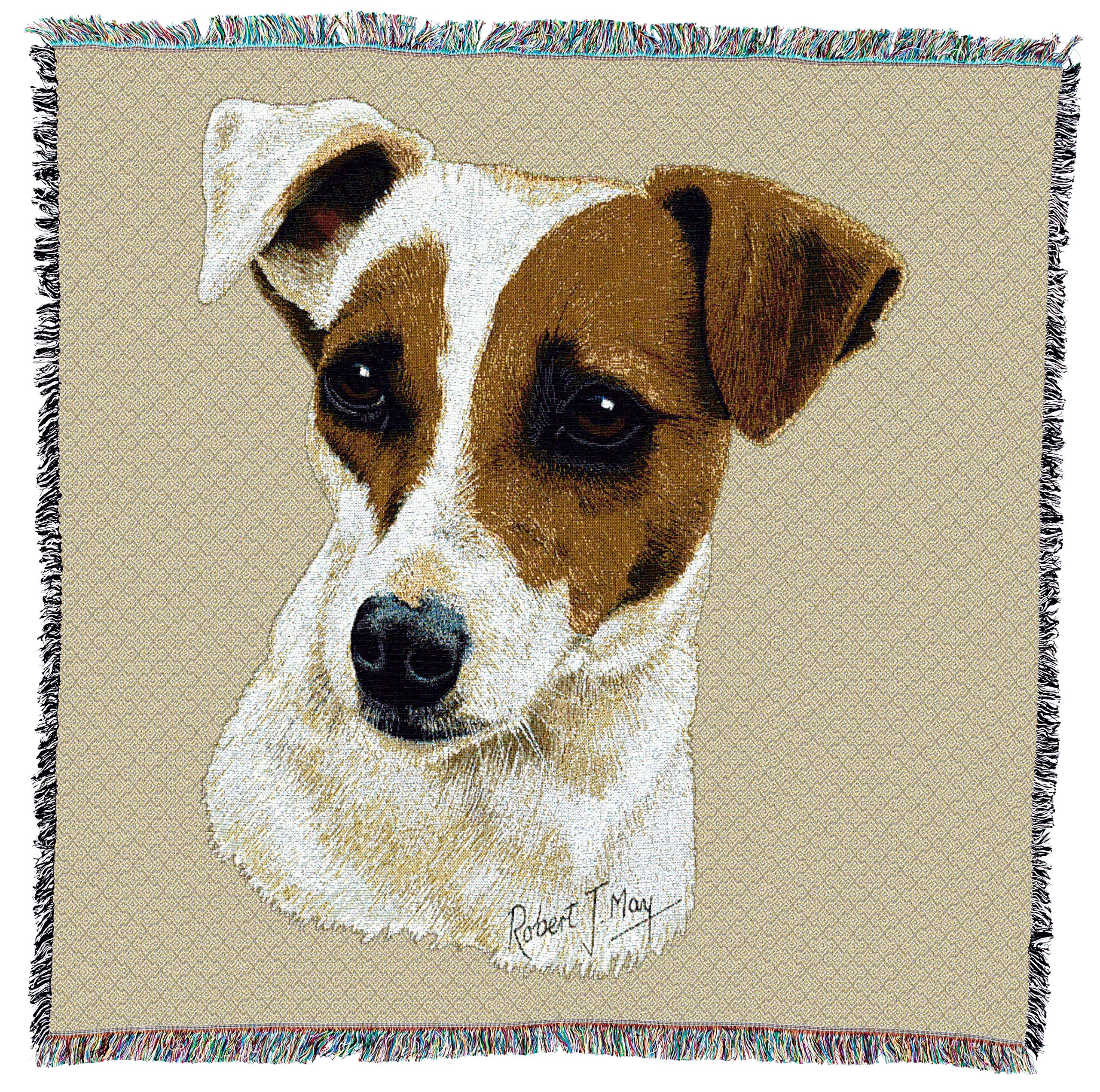 Pure Country Weavers Jack Russell Terrier Lap Square Blanket By Robert May - Terrier Group - Gift For Dog Lovers - Tapestry Thro