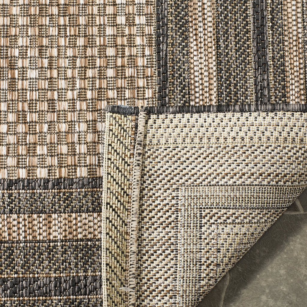 Safavieh Courtyard Collection 2'3' X 6'7' Natural / Black Cy8475 Indoor-Outdoor Waterproof Easy-Cleaning Patio Backyard Mudroom Runner-Rug
