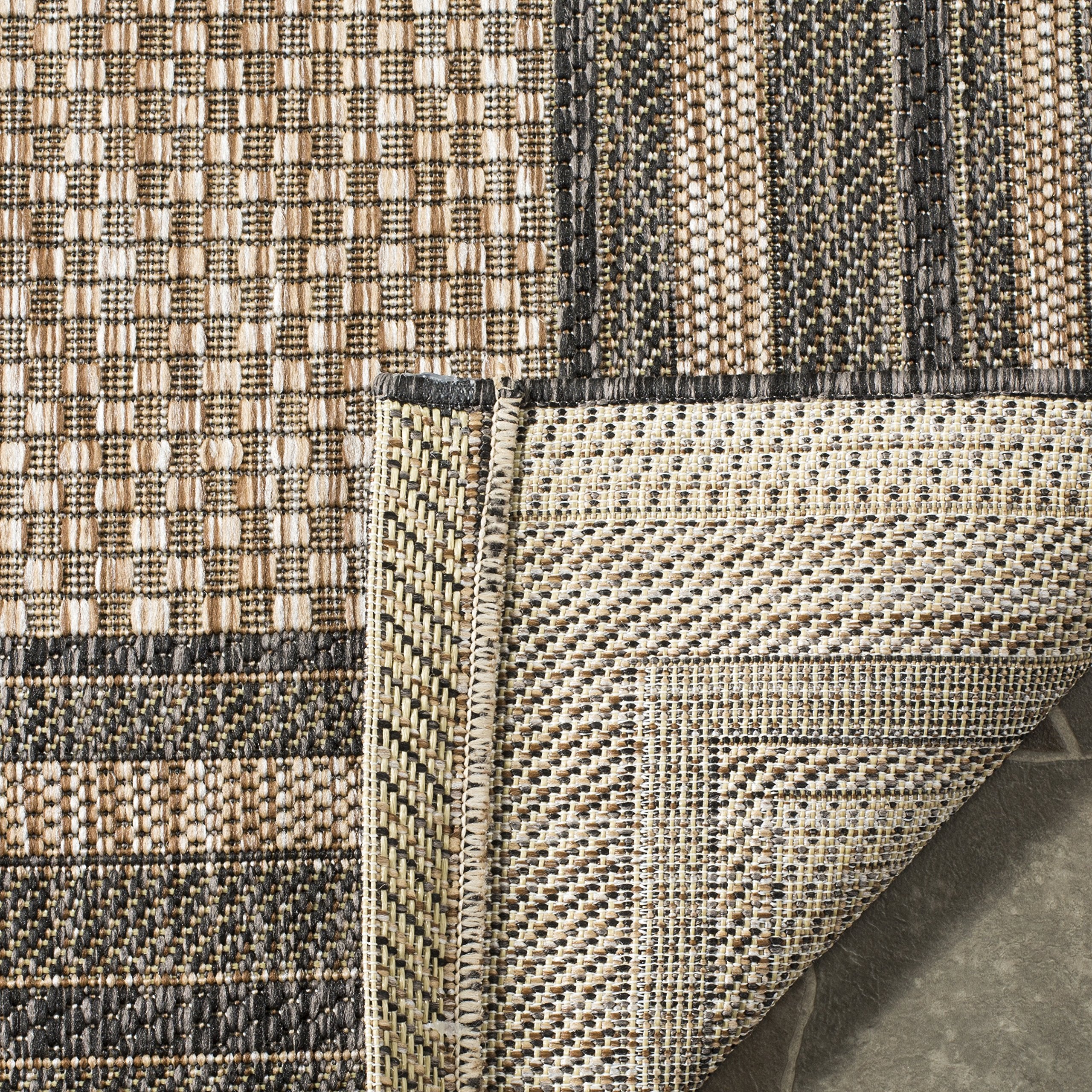 Safavieh Courtyard Collection 2'3' X 10' Natural / Black Cy8475 Indoor/ Outdoor Patio Backyard Mudroom Runner Rug