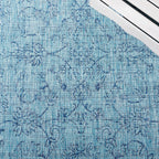 Safavieh Courtyard Collection 5'3' X 7'7' Aqua/Navy Cy8680 Indoor/ Outdoor -Waterproof Easy -Cleaning Patio Backyard Mudroom Area -Rug