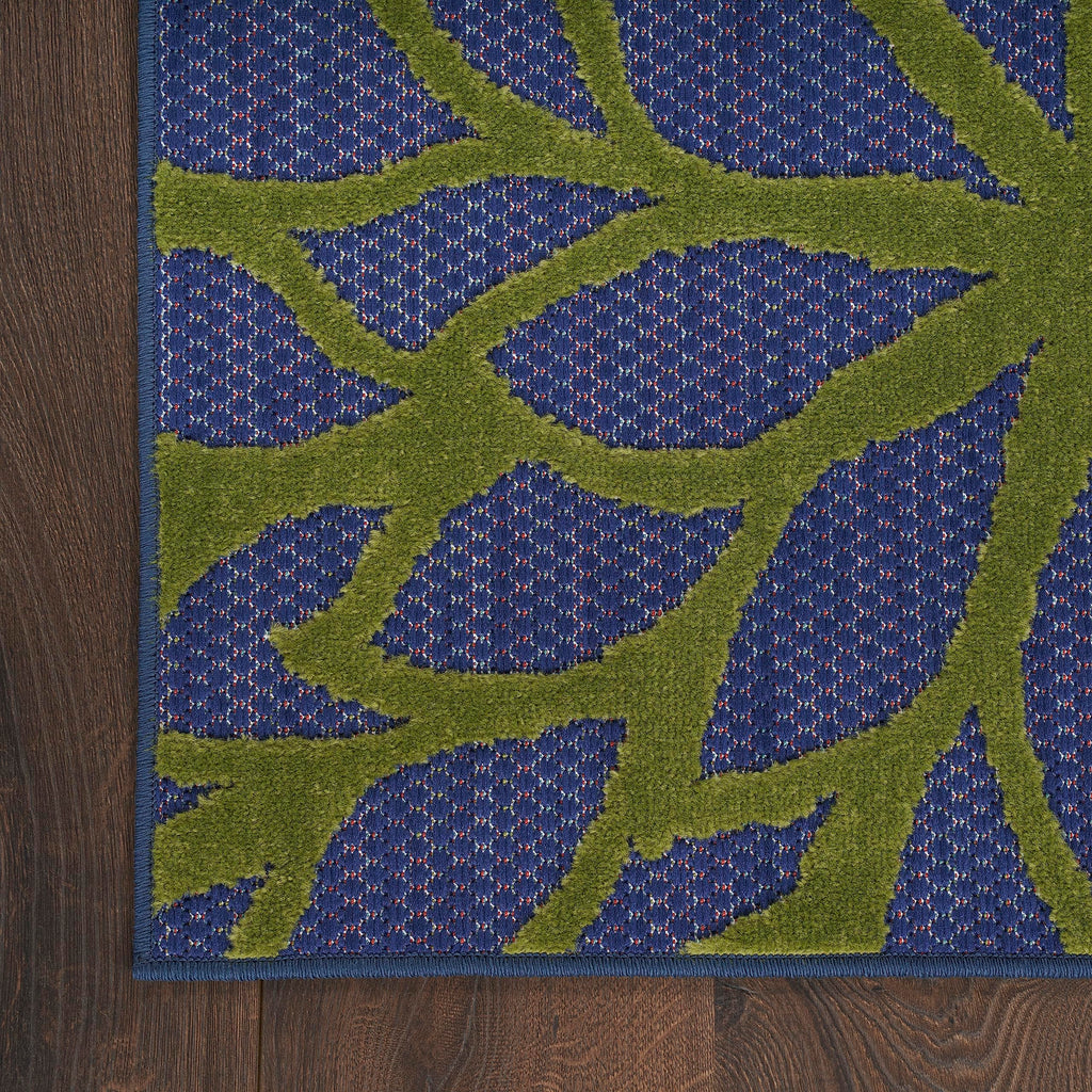 Nourison Aloha Indoor/Outdoor Modern Navy Multicolor 2' X 6' Area Rug, Easy Cleaning, Non Shedding, Bed Room, Living Room, Dining Room, Backyard, Deck, Patio (2X6)