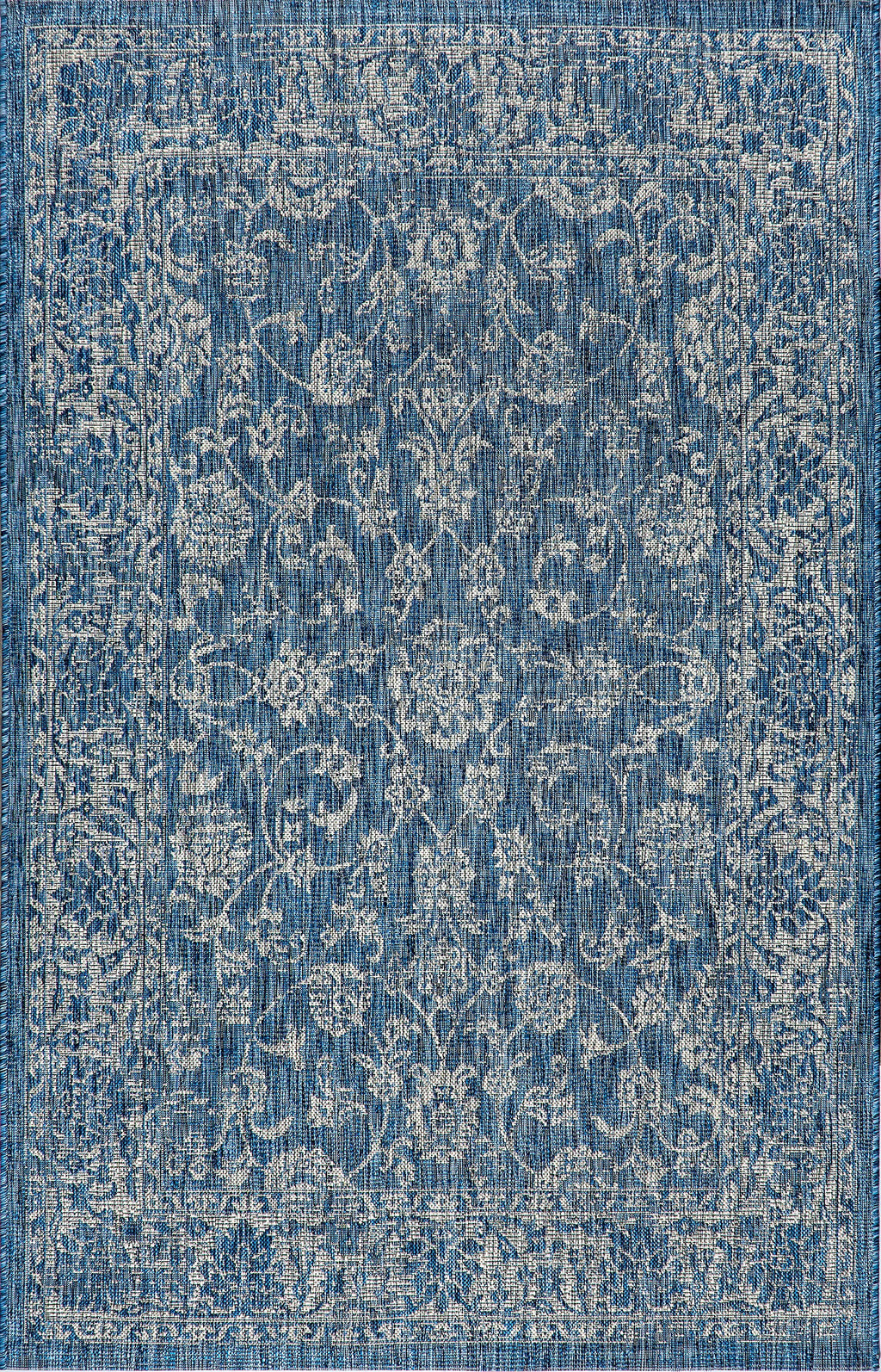 Jonathan Y Smb100B-8 Tela Bohemian Textured Weave Floral Indoor/Outdoor Navy/Gray 8 Ft. X 10 Ft. Area-Rug, Coastal,Easy-Cleaning,Hightraffic,Livingroom,Backyard, Non Shedding