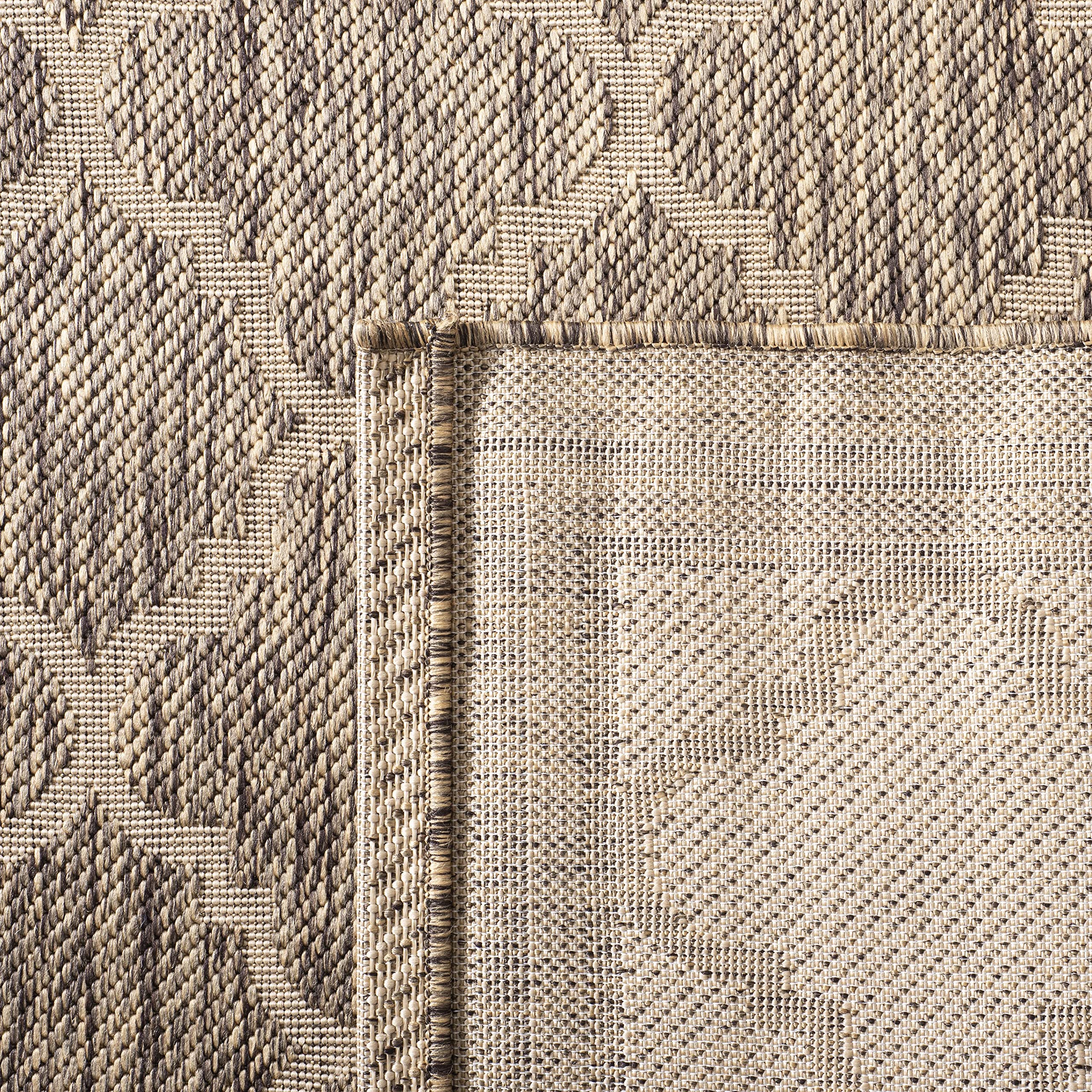 Safavieh Courtyard Collection 8' X 10' Brown/Bone Cy6918 Trellis Indoor/ Outdoor Waterproof Easy-Cleaning Patio Backyard Mudroom Area-Rug