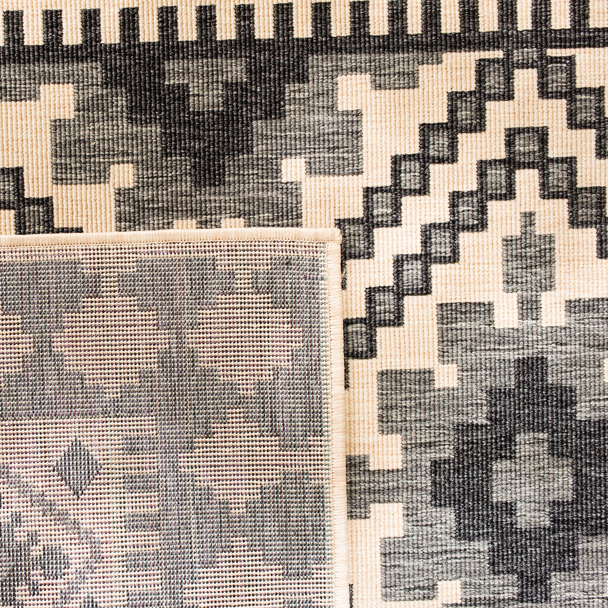 Safavieh Veranda Collection Accent Rug - 4' X 5'7', Ivory & Slate, Boho Design, Non-Shedding & Easy Care, Indoor/Outdoor & Wash
