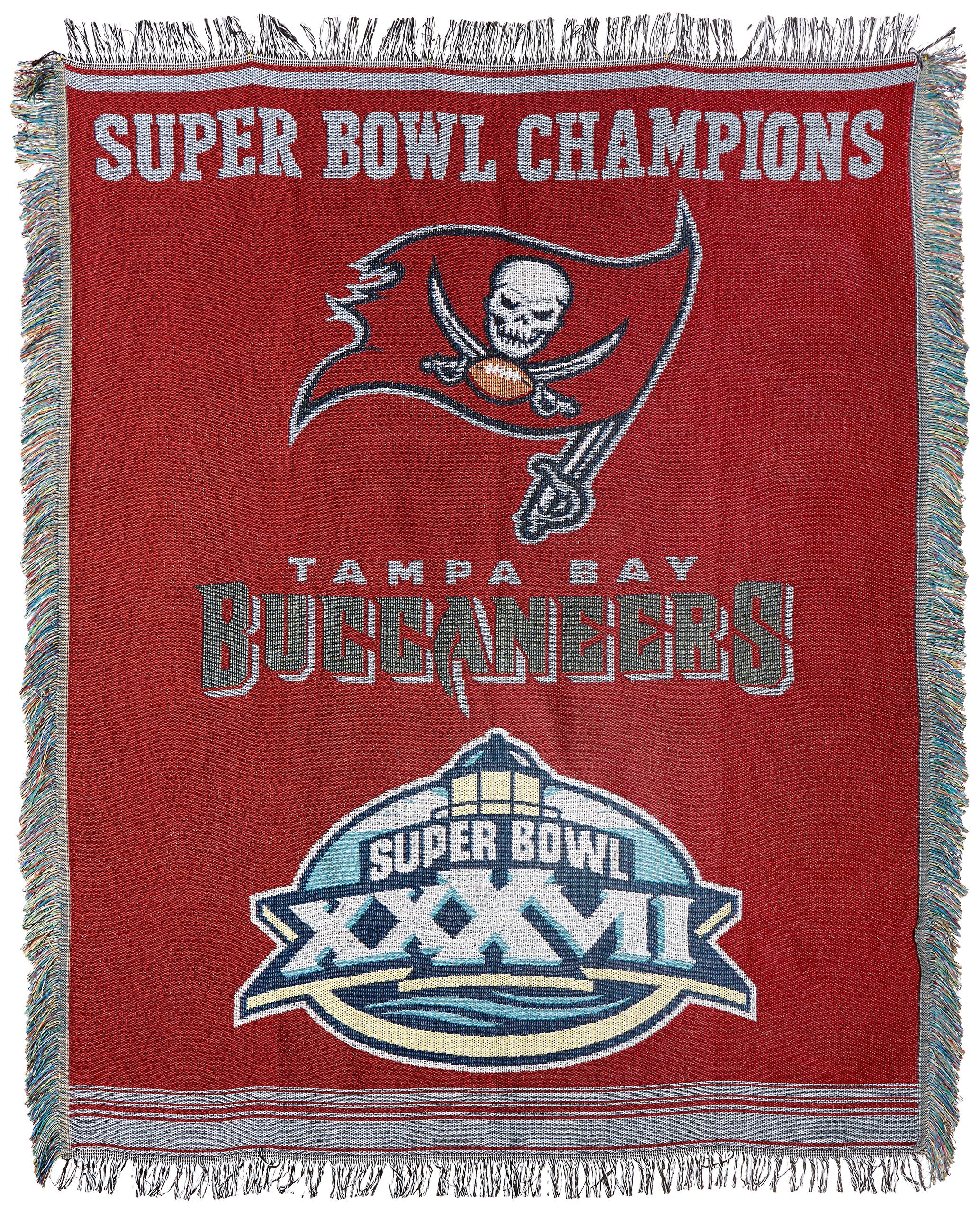 Northwest Nfl Tampa Bay Buccaneers Unisex-Adult Woven Tapestry Throw Blanket, 48'' X 60'', Commemorative