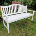 International Caravan Royal Fiji Acacia 59-inch Camel Back 3-Seater Bench - Antique White