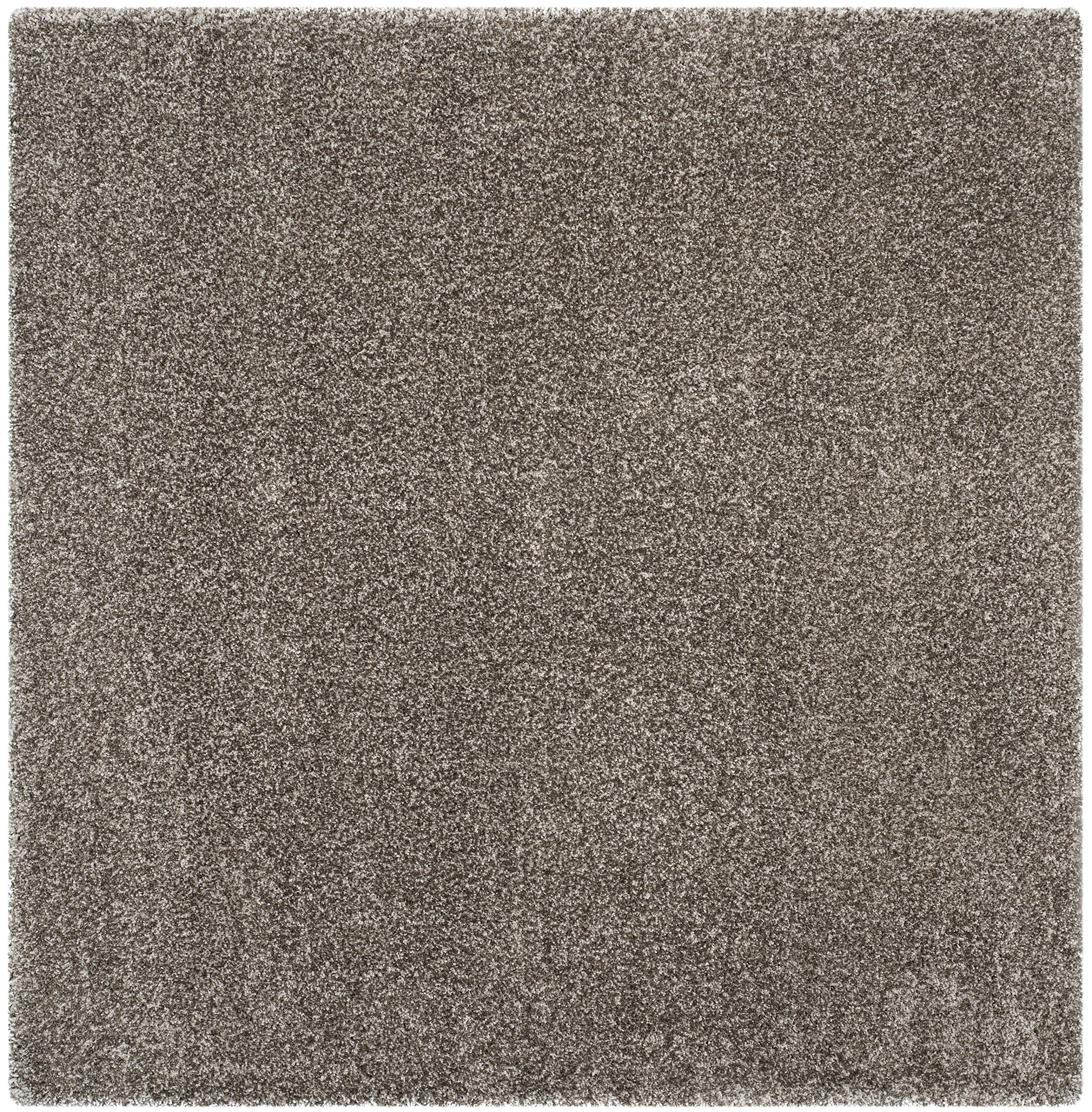 Safavieh Milan Shag Collection Area Rug - 5'1'' Square, Grey, Solid Design, Non-Shedding & Easy Care, 2-Inch Thick Ideal For Hig