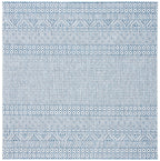 Safavieh Courtyard Collection 6'7'' Square Blue / Navy Cy8235 Indoor/ Outdoor Patio Backyard Mudroom Area Rug