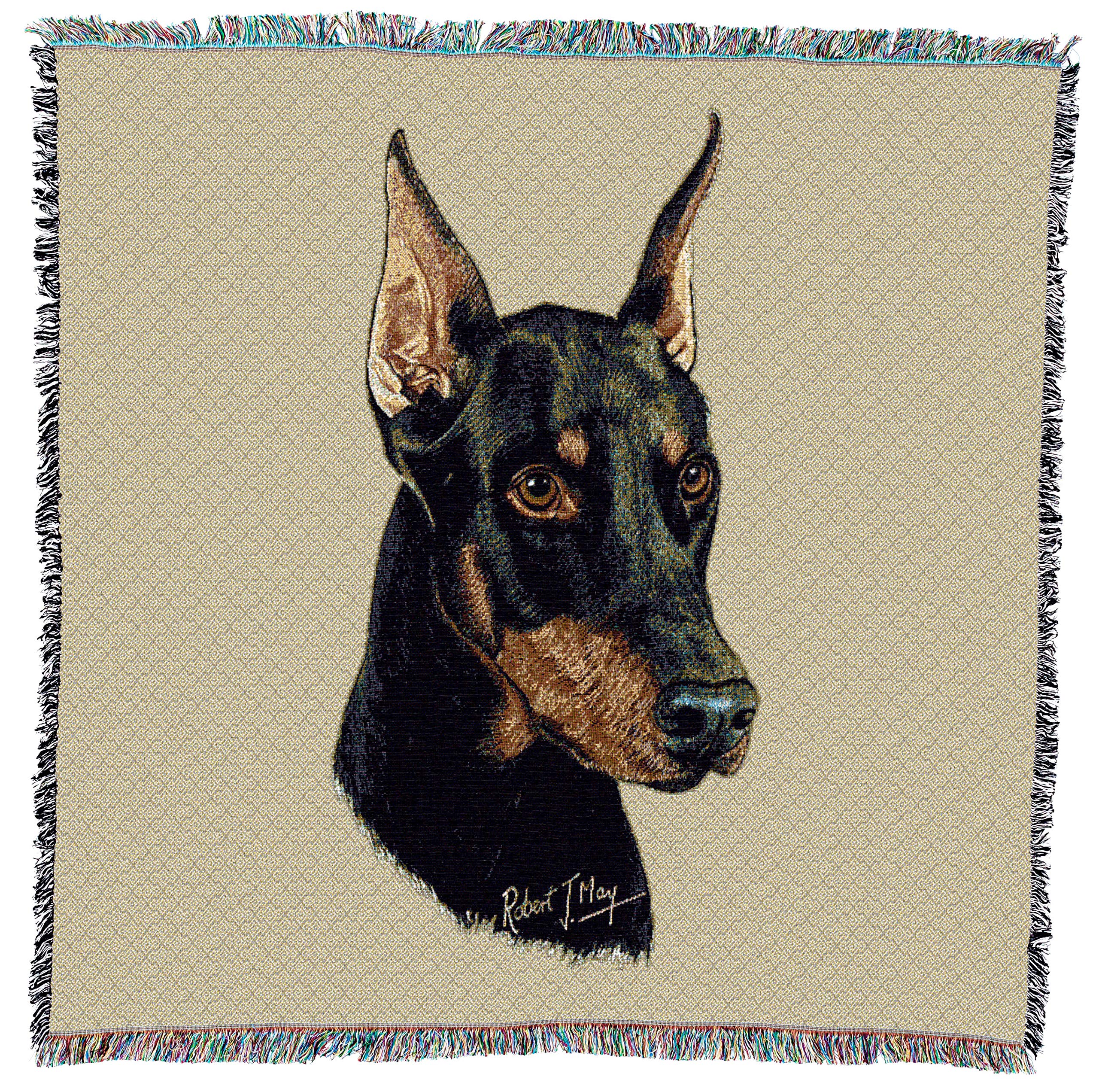 Pure Country Weavers Doberman Pinscher Lap Square Blanket By Robert May - Working Group - Gift For Dog Lovers - Tapestry Throw W