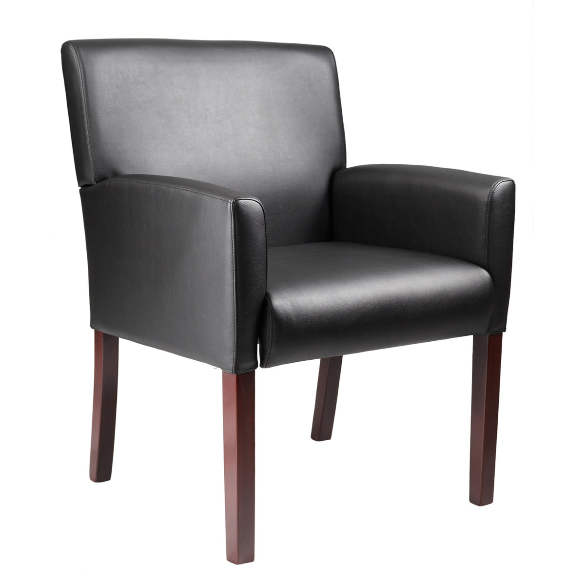 Boss Box Arm Guest, Accent Or Dining Chair W/Mahogany Finish