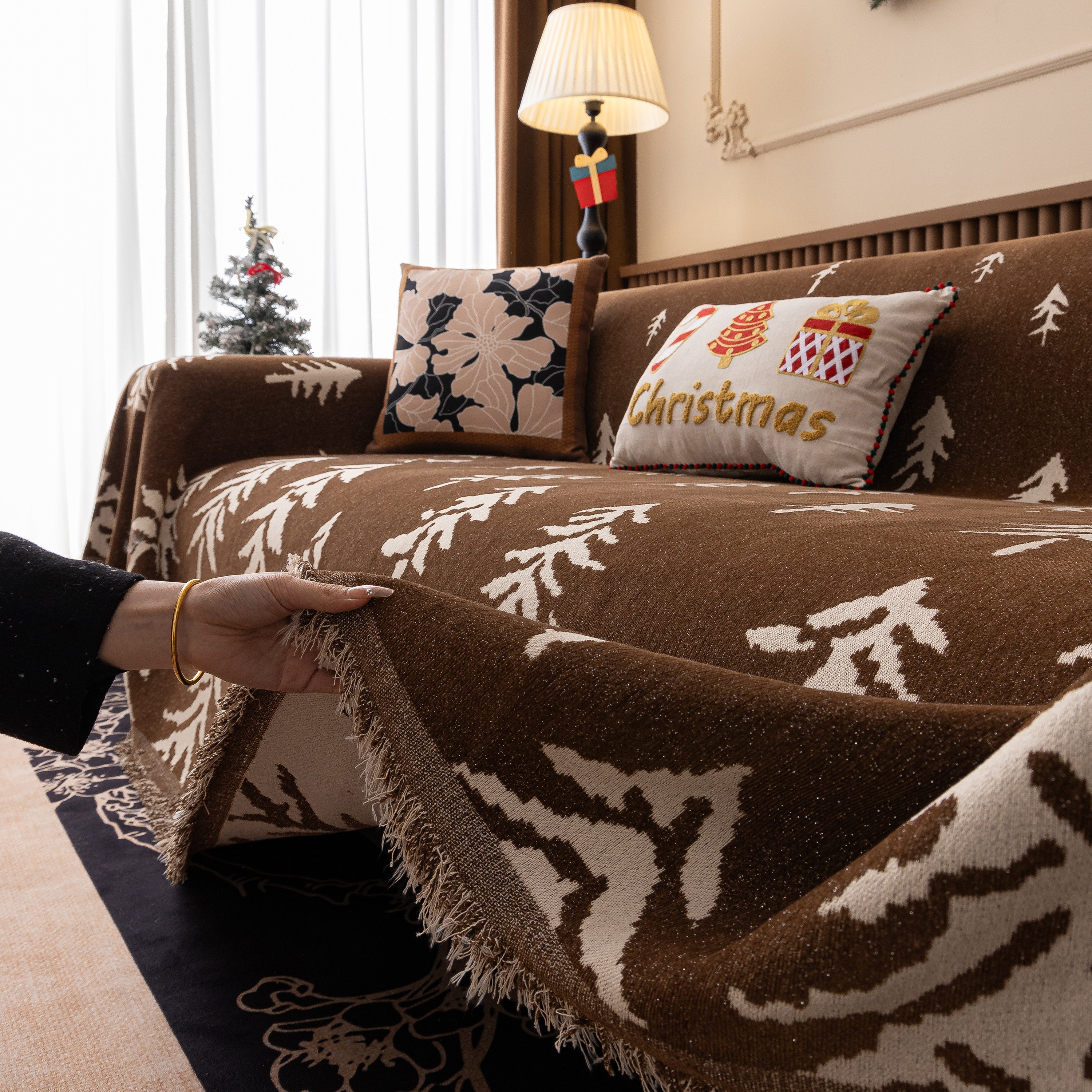 Modern Couch Covers for Couches Large Decorative Throw Blanket with Tassels for Couch