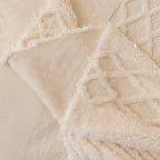 Plush Fleece Sofa Cover with 3D Cable Knit Texture Soft Cozy Warm Sofa Throw Blanket