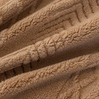 Plush Fleece Sofa Cover with 3D Cable Knit Texture Soft Cozy Warm Sofa Throw Blanket