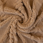 Plush Fleece Sofa Cover with 3D Cable Knit Texture Soft Cozy Warm Sofa Throw Blanket