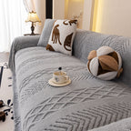 Plush Fleece Sofa Cover with 3D Cable Knit Texture Soft Cozy Warm Sofa Throw Blanket